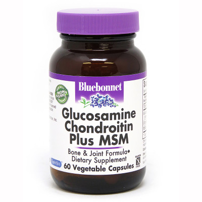 Глюкозамін & Хондроїтин & ЧСЧ Bluebonnet Nutrition 60 рослинних капсул