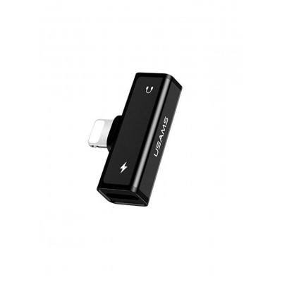 Перехідник Dual Lightning Adapter Usams US-SJ270 Black AU05 (SJ270LN01)