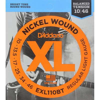 Струни для електрогітари 6 шт D'Addario EXL110BT Nickel Wound Balanced Tension Regular Light Electric Strings 10/46