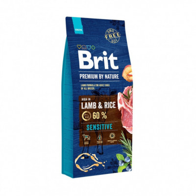 Сухий корм для собак із чутливим травленням Brit Premium Sensitive Lamb Rice 15 кг