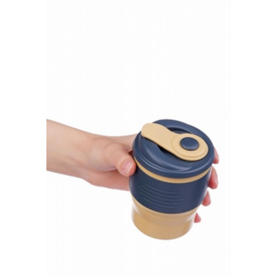 Складана силіконова склянка з кришкою Collapsible 350 мл COFFEE