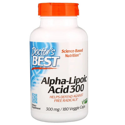 Альфа-ліпоєва кислота Doctor's Best Alpha-Lipoic Acid 300 мг 180 капсул (DRB00277)