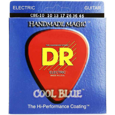 Струни для електрогітари 6 шт DR CBE-10 Cool Blue Medium Coated Electric Guitar Strings 10/46