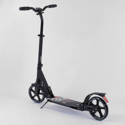 Самокат алюмінієвий Best Scooter з PU колесами, 2 амортизаторами Black/Red (92087)