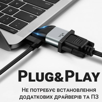 Адаптер конвертер Addap UC2VGA-01 Type-C на VGA FullHD 1080P