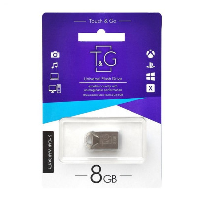 Флеш пам'ять T&G USB 2.0 8GB Metal 106 Steel