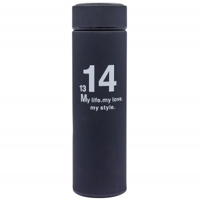 Термос сталевий Zelart 450ml 13,14 My life, my love, 52 Love D-014-BK Чорний