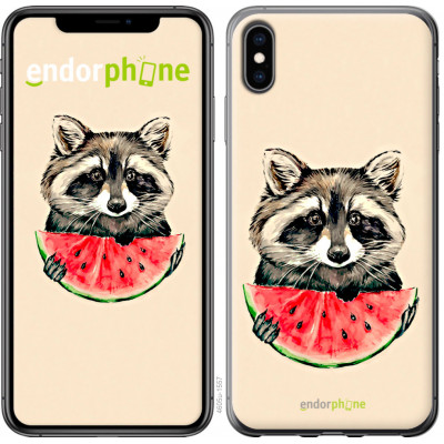 Пластиковий чохол Endorphone на iPhone XS Max Енотик з кавуном (4605t-1557-26985)