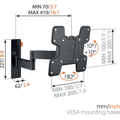 Кронштейн настінний Vogels W53060 Black (6261199)