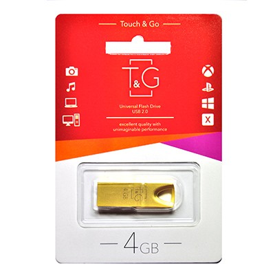 Флеш-накопичувач USB 4GB T&G 117 Metal Series Gold (TG117GD-4G)