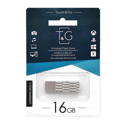 Флеш пам'ять T&G USB 2.0 16GB Metal 103 Steel