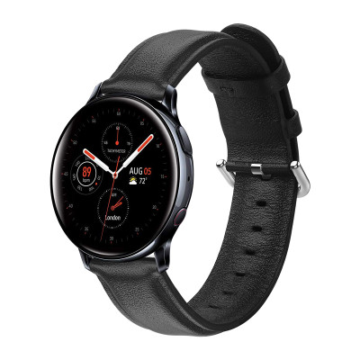 Ремінець BeWatch шкіряний 20мм для Amazfit BIP | Bip Lite | GTS | Gtr 42mm Чорний S (1210101.1S)