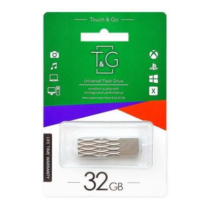 Флеш пам'ять T&G USB 2.0 32GB Metal 103 Steel