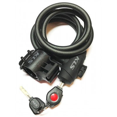 Спіральний велосипедний замок KLS Coil 1500 Smoky 10 мм Black (hub_OPzD21313)