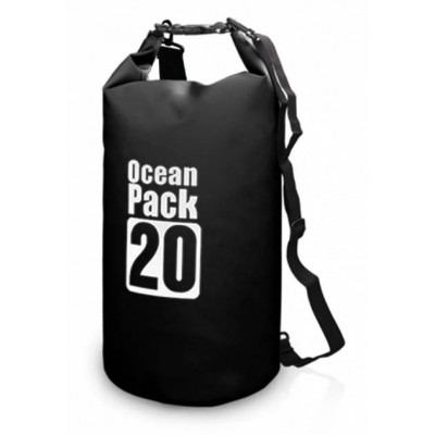 Водонепроникна сумка рюкзак гермомішок з шлейкою на плече Ocean Pack 20 л Black (553582159)