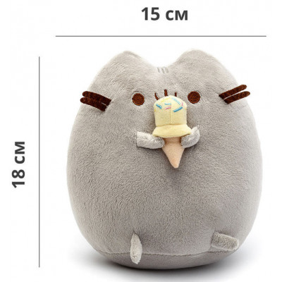 М'яка іграшка кіт з морозивом Pusheen cat Сірий + подарунок (n-1044)