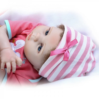 Силіконова колекційна лялька Reborn Doll дівчинка Нана вінілова лялька висота 55 см (355)