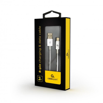 Кабель Cablexpert USB 2.0 A - Lightning 2м Білий (CC-USB2P-AMLM-2M-W)