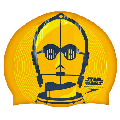 Шапочка для плавання SPEEDO SLOGAN PRINT 808385C797 Star Wars C3PO Оранжево-чорний