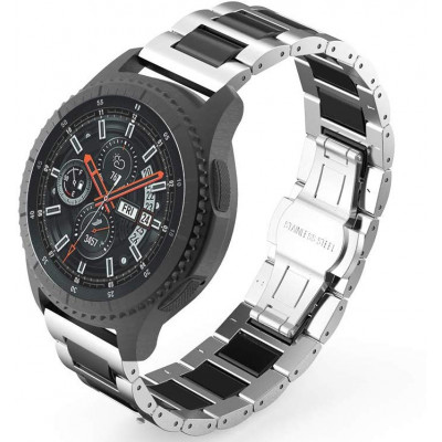 Ремінець BeWatch сталь-кераміка 22 мм Samsung Galaxy Watch 46 mm Silver Black (1026411)