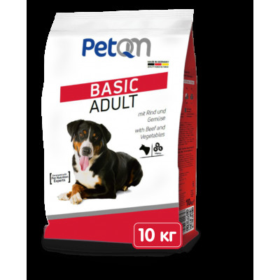 Корм PetQM Basic Adult 10 кг - з яловичиною та овочами для собак