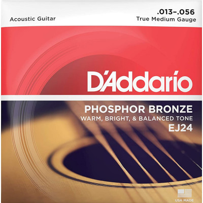 Струни для акустичної гітари D'Addario EJ24 Phosphor Bronze Medium Acoustic Guitar Strings 13/56