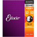 Струни для акустичної гітари 6 шт Elixir 11052 Nanoweb 80/20 Bronze Acoustic Light 12/53