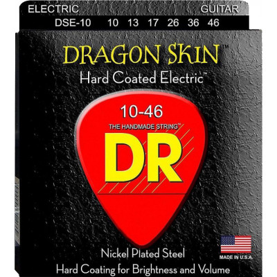 Струни для електрогітари 6 шт DR DSE-10 Dragon Skin K3 Coated Electric Guitar Strings 10/46