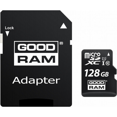 Карта пам'яті GoodRam microSDXC 128GB Class 10 UHS I (M1AA-1280R12) + адаптер SD (6469817)