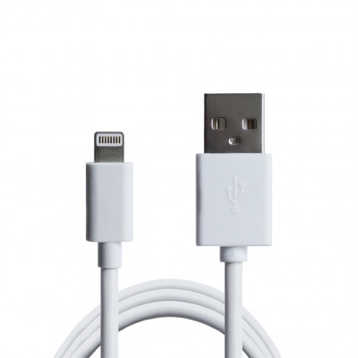 Кабель Grand-X USB-Lightning, 1м Cu, 2.1A White (PL01W)