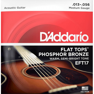 Струни для акустичної гітари D'Addario EFT17 Phosphor Bronze Flat Tops 13/56