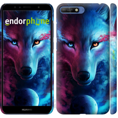 Пластиковий чохол Endorphone на Huawei Y6 2018 Арт-вовк (3999m-1637-26985)