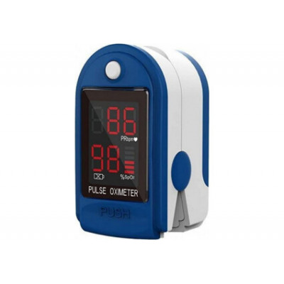 Пульсоксиметр Heal Force Fingertip Pulse Oximeter Синій + багаторазова маска чорна в подарунок (0227)