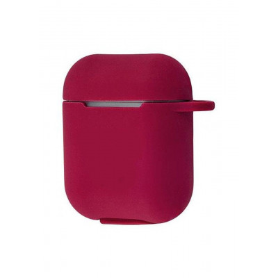 Силіконовий чохол для Airpods 1/2 ARM із карабіном захисний Red (4652rosered)