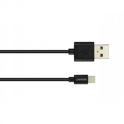 Кабель Canyon USB - Lightning 1м Black (CNS-MFICAB01B)