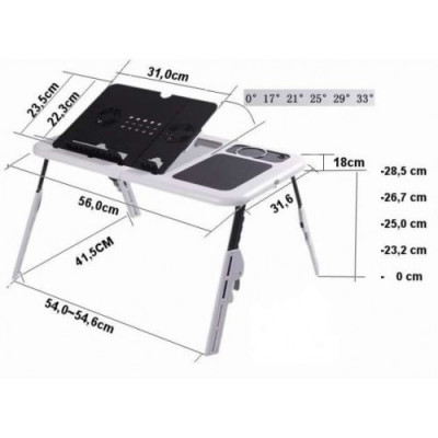 Столик для ноутбука E-Table Чорно-білий (258746)