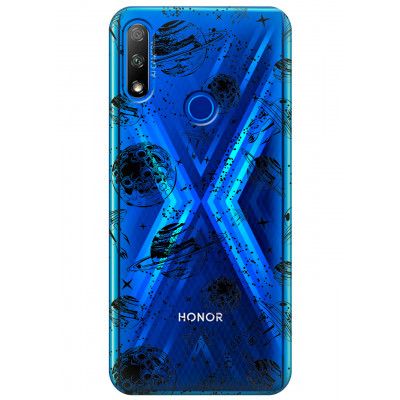 Прозорий силіконовий чохол iSwag Huawei Honor 9X з малюнком - Космос (KS2688)