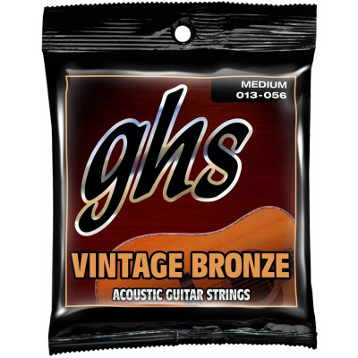 Струни для акустичної гітари 6 шт GHS VN-M Vitage Bronze Medium Acoustic Guitar Strings 13/56