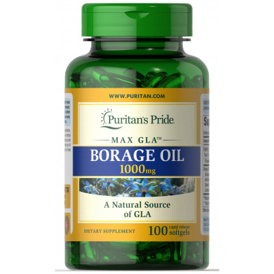 Олія огірника Borage Oil Puritan's Pride 1000 мг 100 капсул (32460)