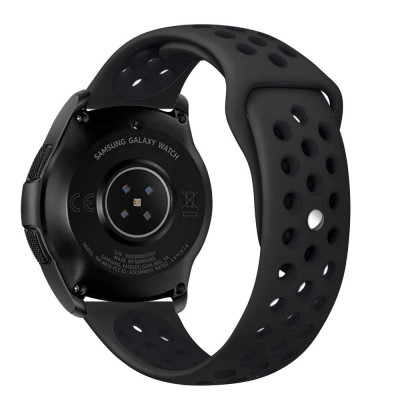 Ремінець BeWatch sport-style 20 мм для Samsung Active | Active 2 | Galaxy watch 42mm Чорний (1010101)