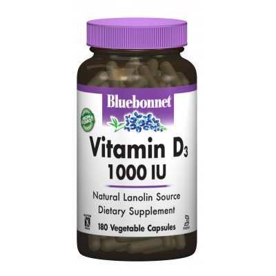 Вітамін D3 1000IU Bluebonnet Nutrition 180 гелевих капсул