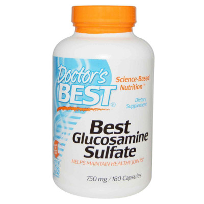 Глюкозамін сульфат Glucosamine Sulfate Doctor's Best 750 мг 180 капсул. (1062)