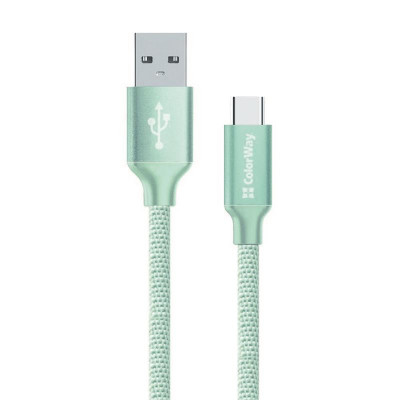 Кабель ColorWay USB-USB Type-C (2.4А) 2м Mint (CW-CBUC008-MT)