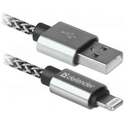 Кабель Defender ACH01-03T PRO USB2.0, AM-Lightning White, 1m (87809) (6499801)