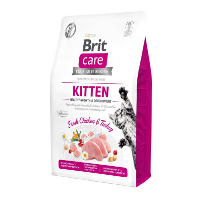 Корм для кошенят Brit Care Kitten Healthy Growth Development 2 кг з куркою та індичкою