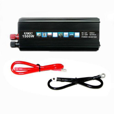 Інвертор перетворювач авто UKC 24V-220V 1500W (003167)