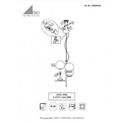 Люстра TRIO PURE 302000308