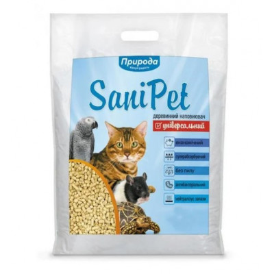 Природа Наповнювач деревний Sani Pet 10 кг Універсальний