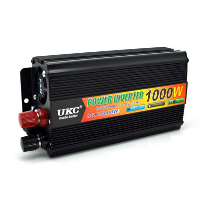 Інвертор автомобільний перетворювач напруги UKC 12V-220V 1000W (004210)