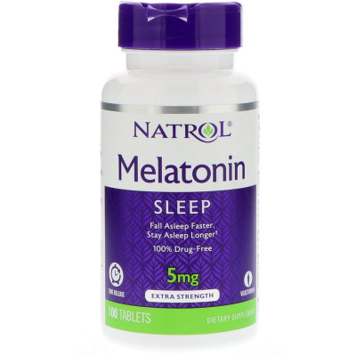 Мелатонін, Natrol, Melatonin, 5 мг, 100 таблеток (1312)